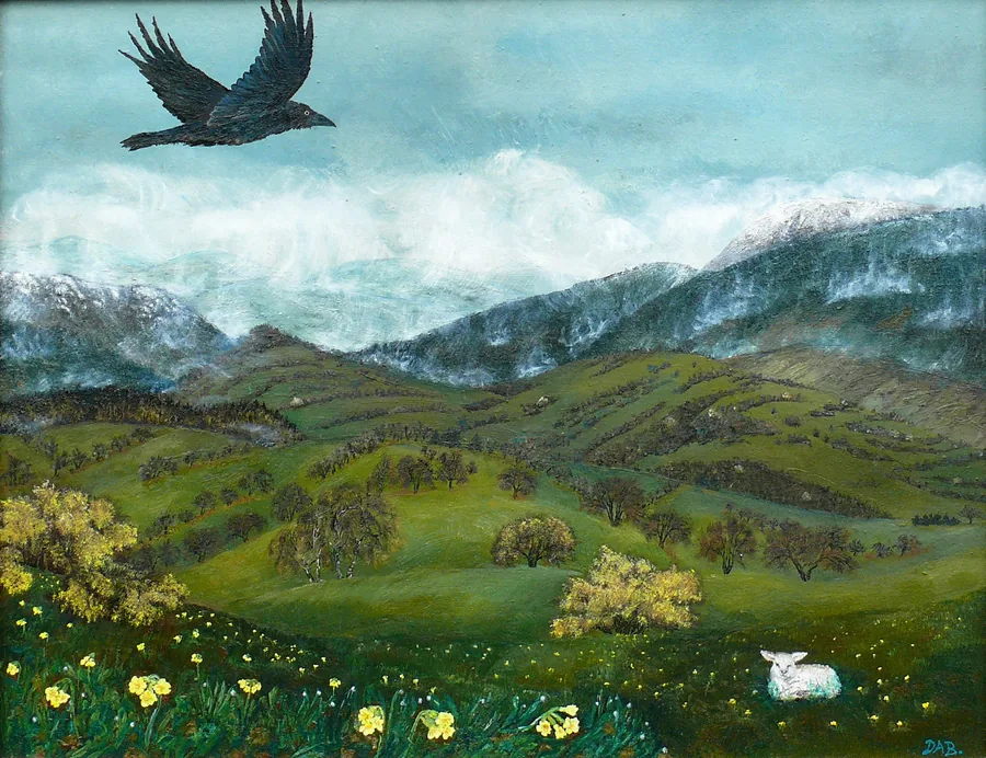 Našeptávač Ódinův – krkavec, jehně, kopce